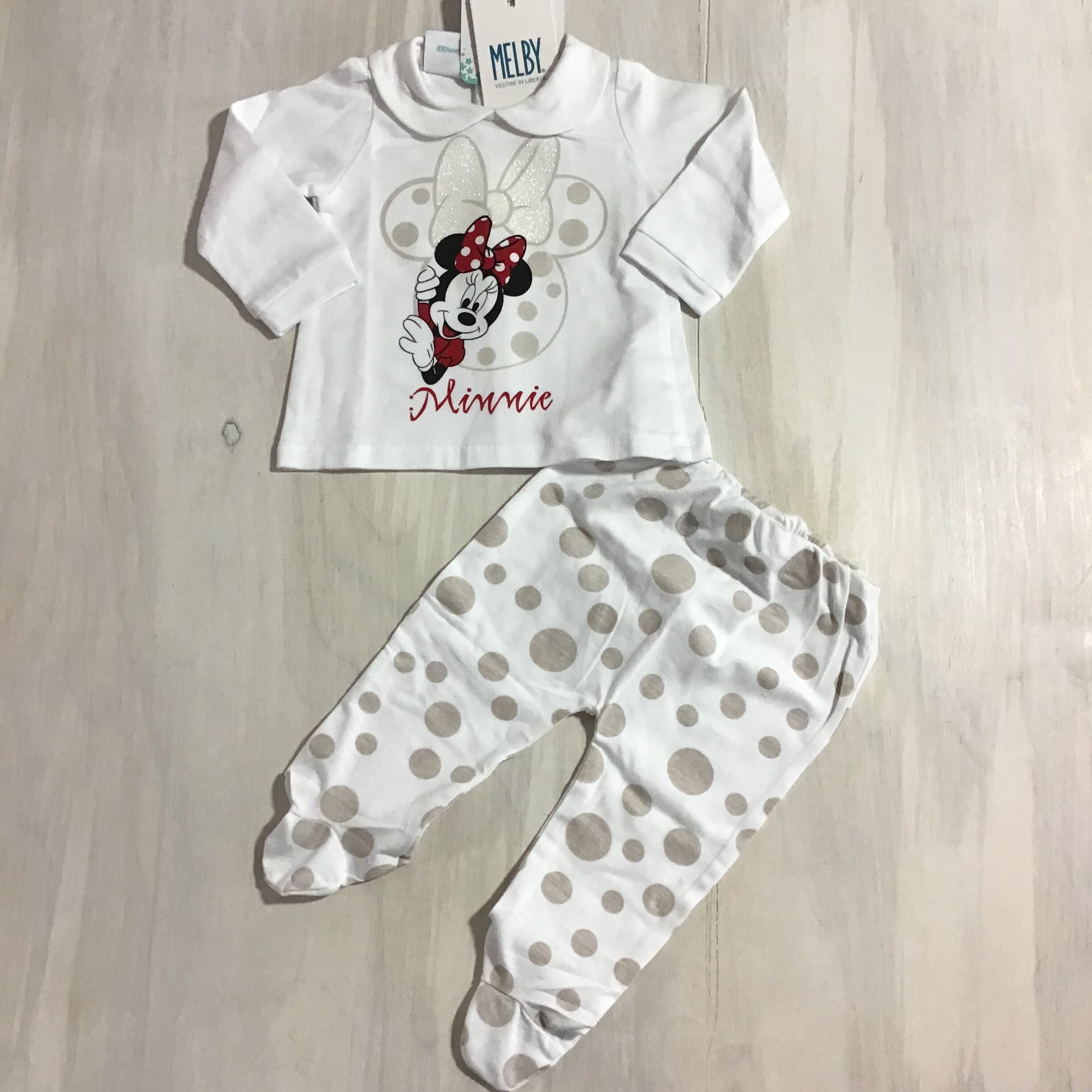 completino neonata cotone minnie love melby