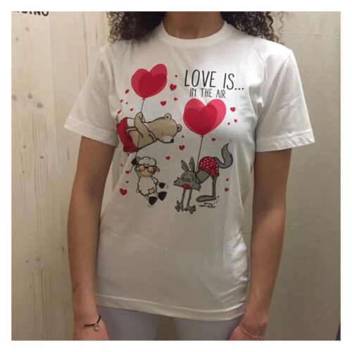 tshirt donna love is in the air happy people