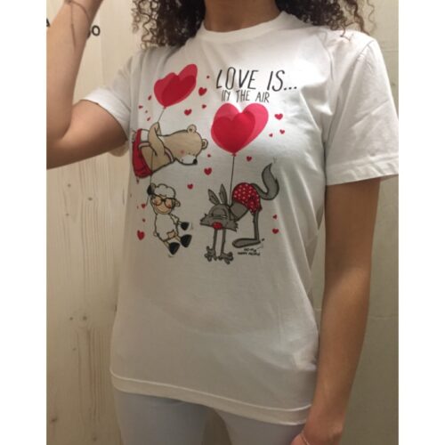 tshirt donna love is in the air happy people