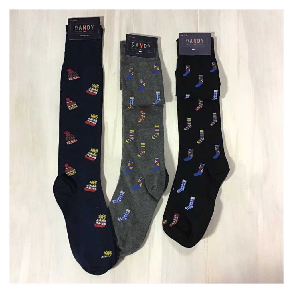 tris calzini lunghi uomo dandy ironic socks