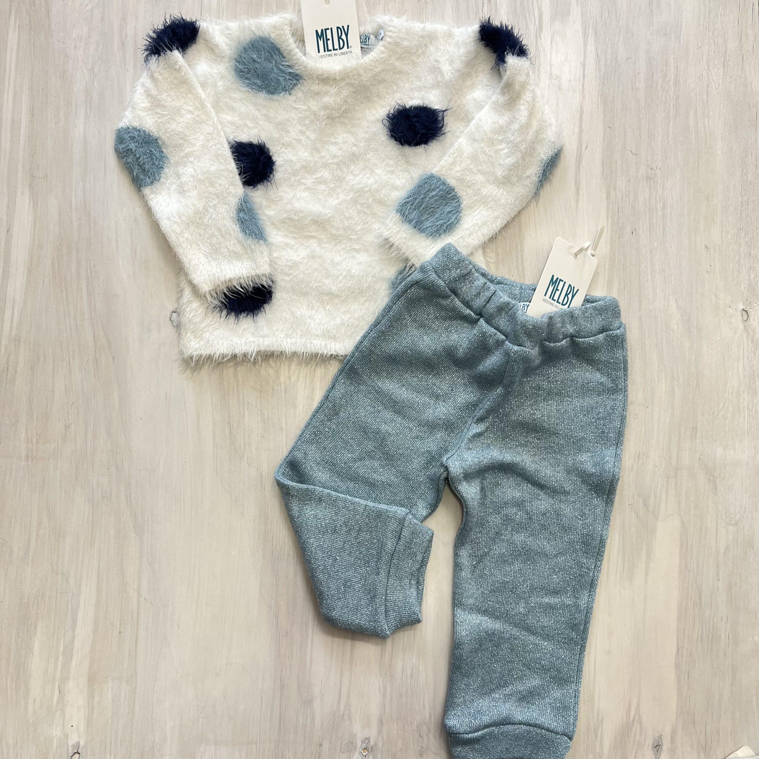 completo-bimba-maglioncino-tricot-glitter-bianco-azzurro-blu-melby