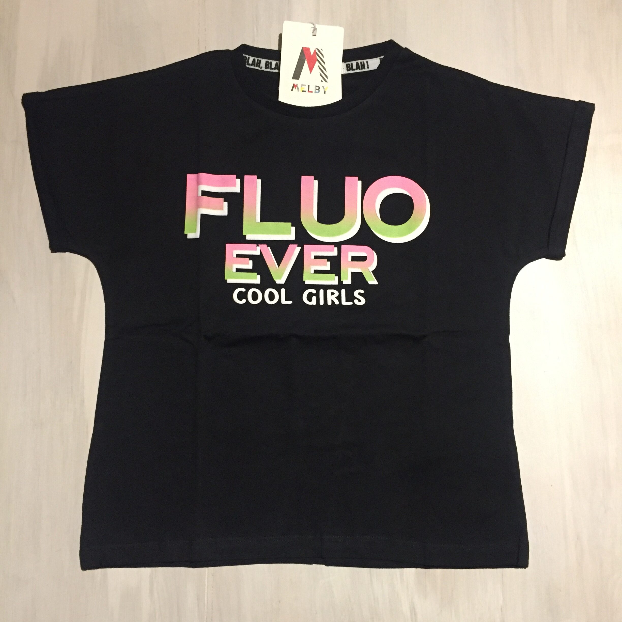 t-shirt-bimba-manica-corta-nera-fluo-ever-melby