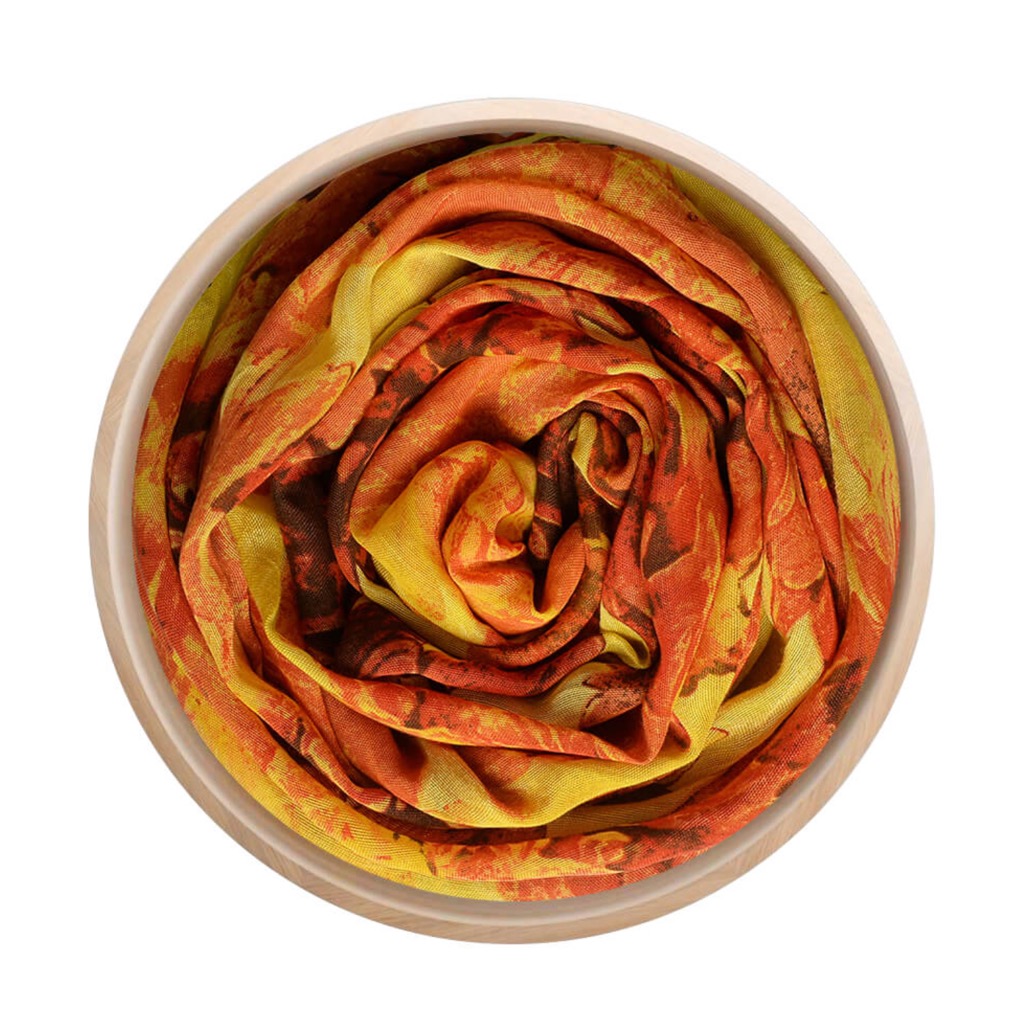 foulard-bamboo-alma-tadema-giallo-rosso-naturale-innbamboo