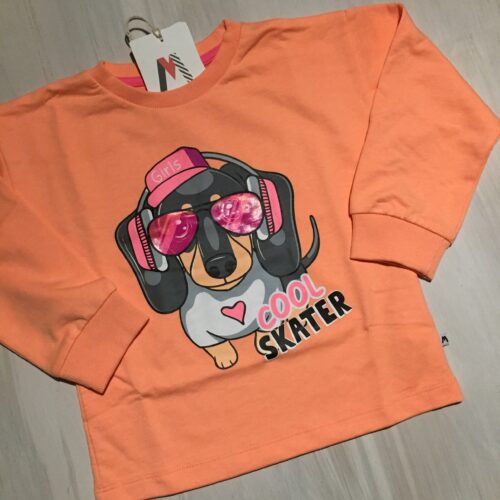 Felpa Girocollo Bimba Cotone Bassotto Cool Skater - Melby - immagine 2