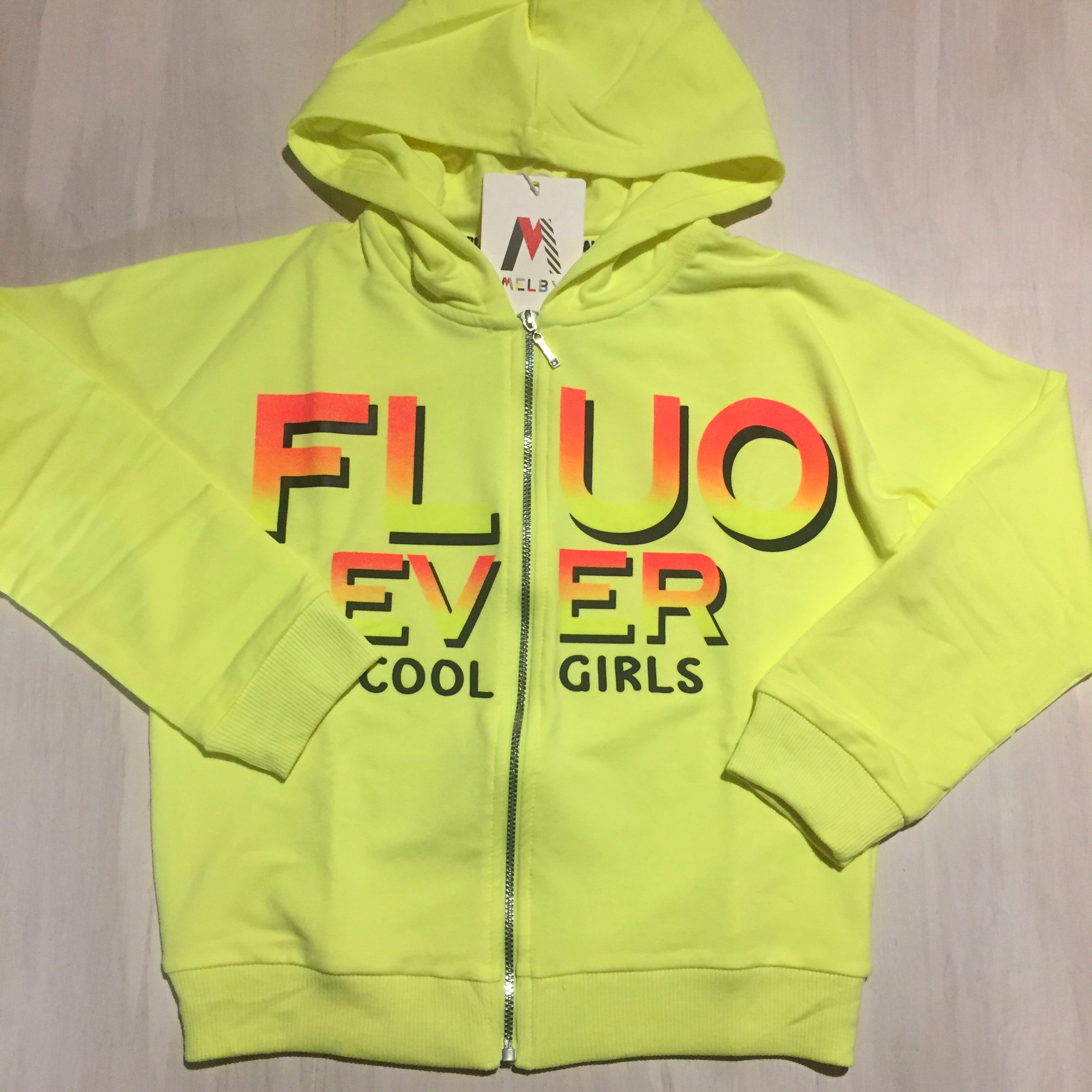 felpa-bimba-ragazza-zip-cappuccio-fluo-giallo