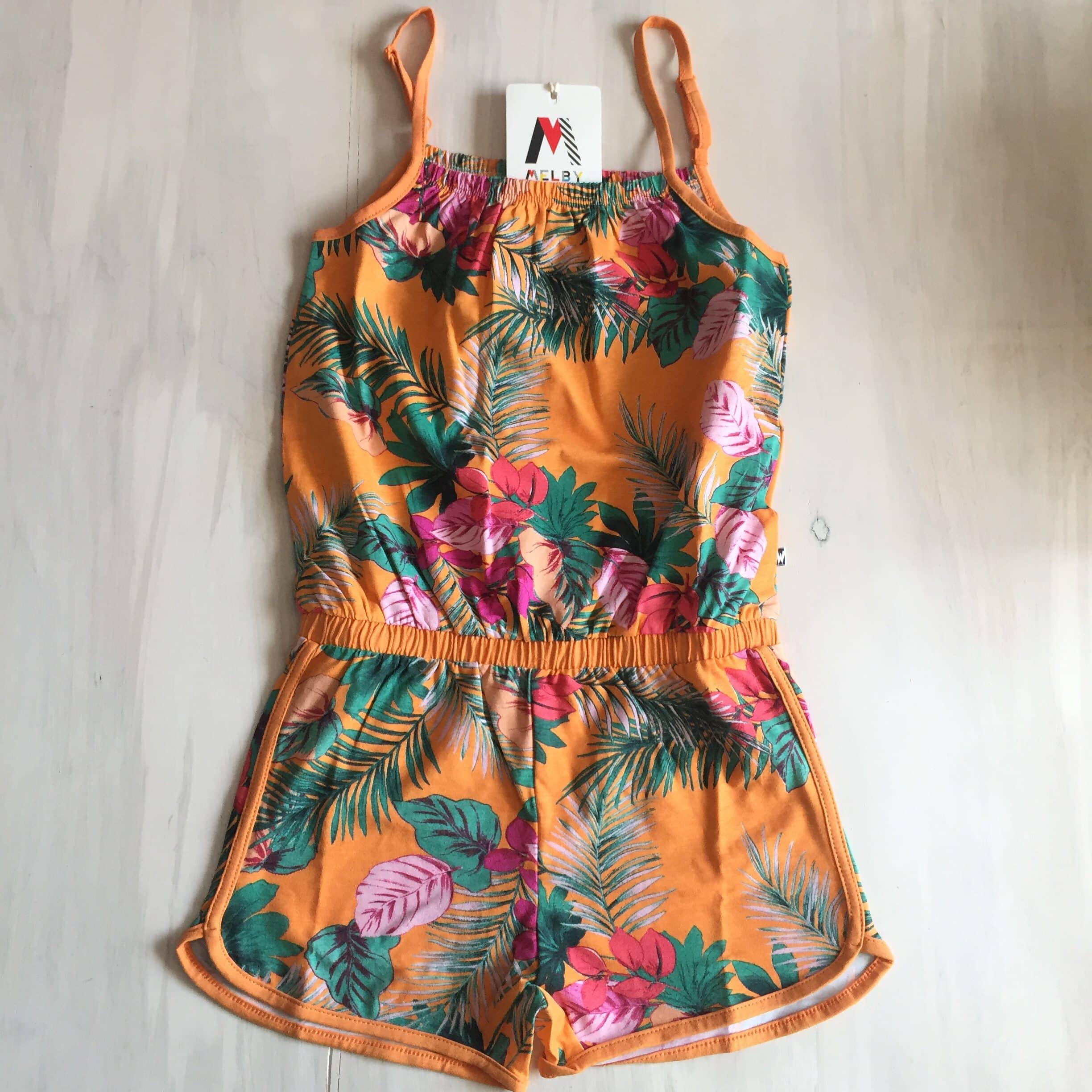 tuta-estiva-tropical-orange-bimba-ragazzina-ragazza-melby