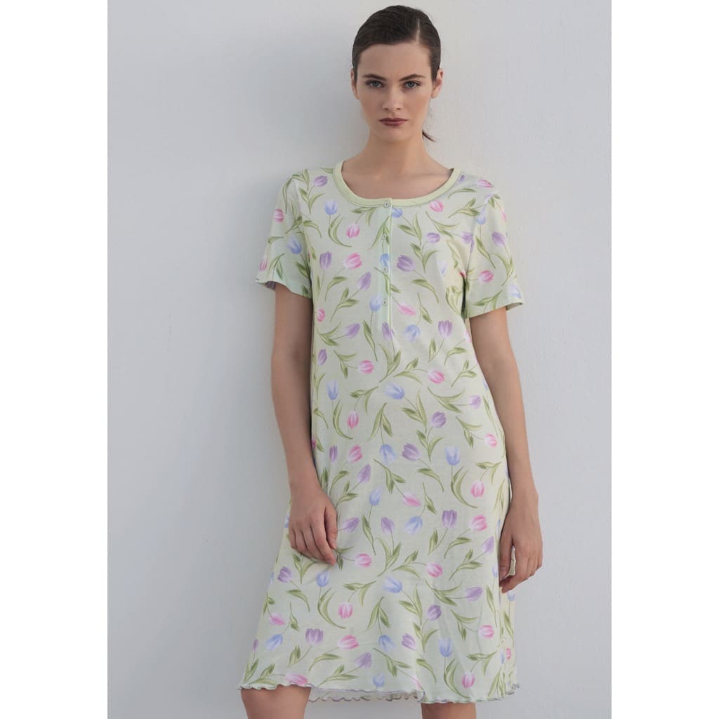 camicia-da-notte-tulipani-verde-taglie-morbide-serafino-estate