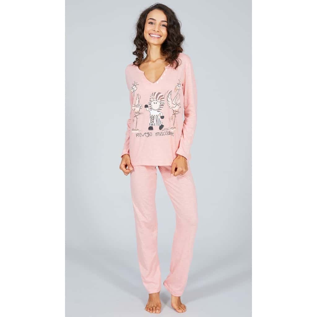 pigiama-donna-risveglio-muscolare-cotone-primavera-autunno-rosa-offerta-last-minute