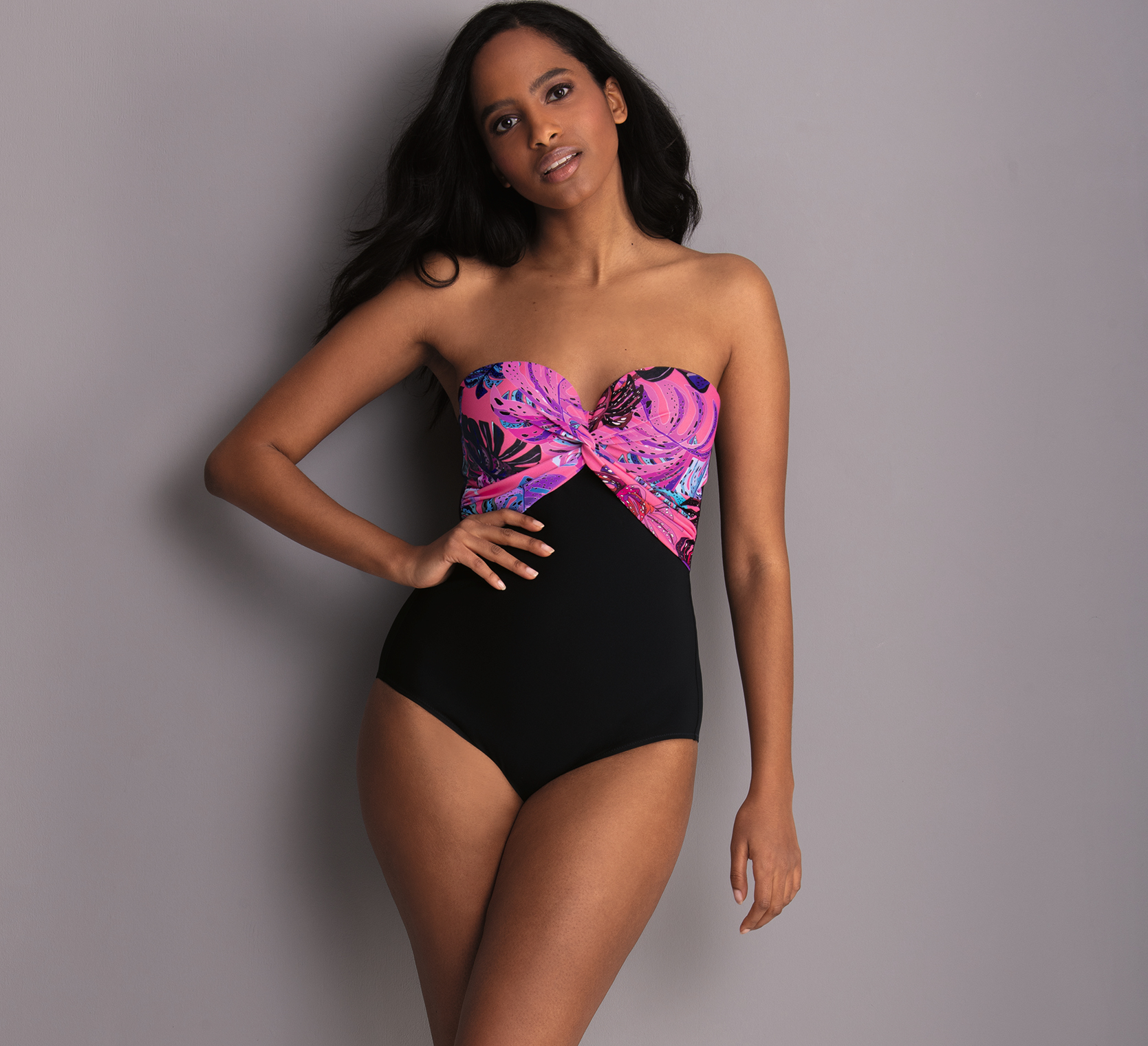 COSTUME-INTERO-BANDEAU-FASCIA-FUCSIA-NERO-IVANA-ANITA-ROSA-FAIA