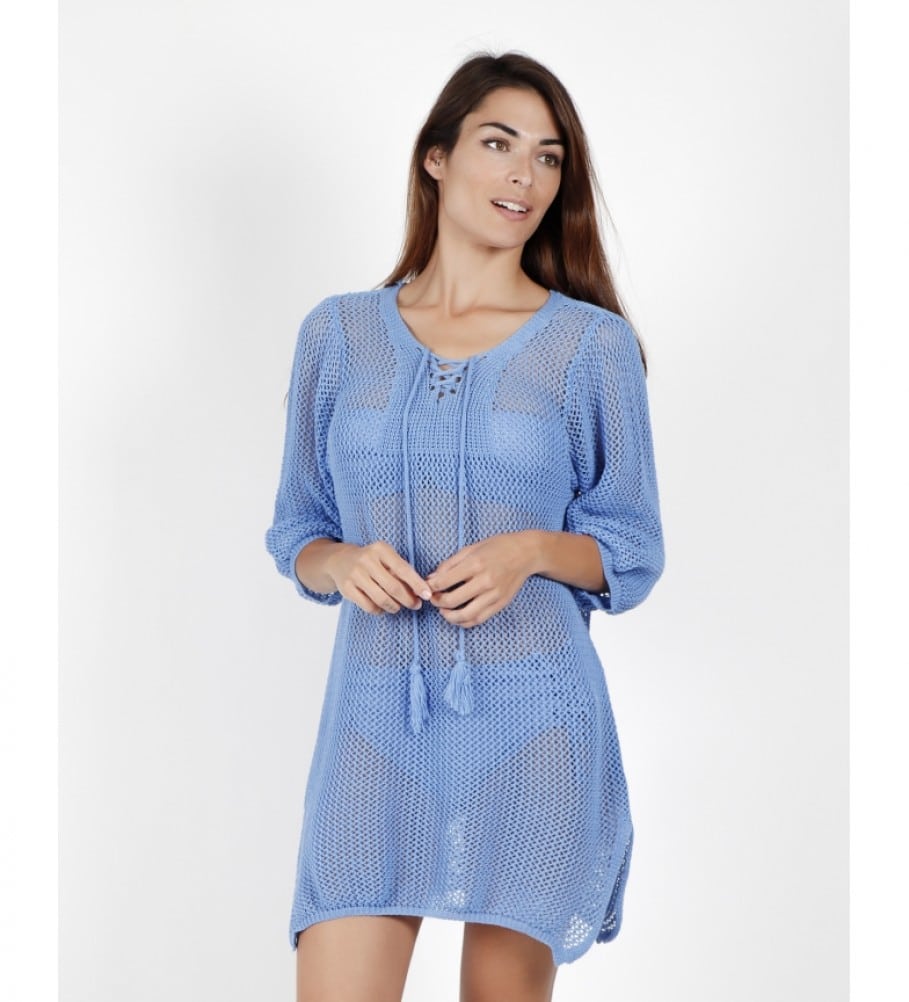 caftano-maglia-tricot-cotone-donna-azzurro-polvere-admas-estate