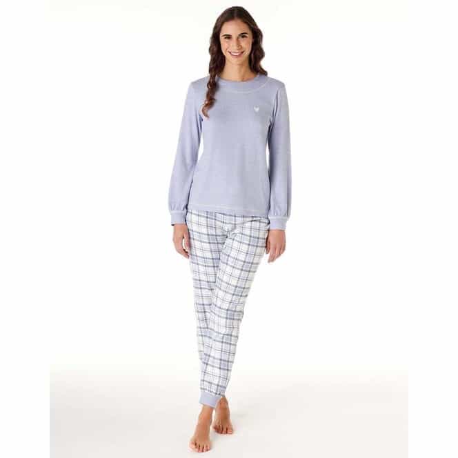 pigiama-donna-flanella-azzurro-lovable-caldo-tessuto-inverno