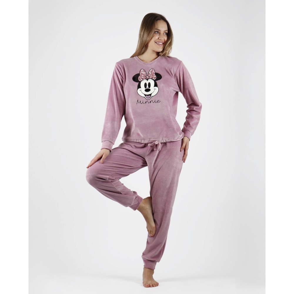 Pigiama Tuta Donna Ragazza Ciniglia Minnie Malva - Disney - Chalet Shop