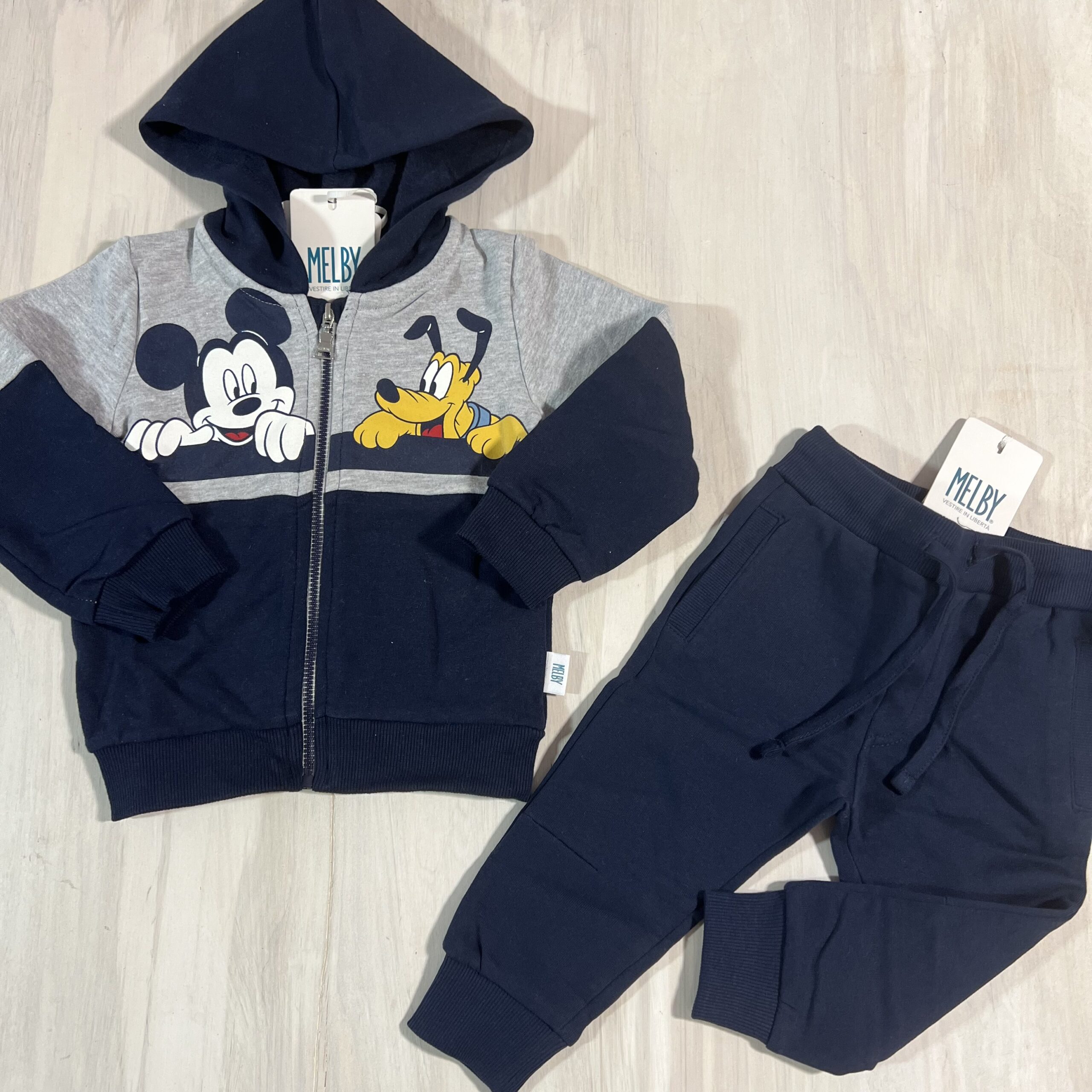 tuta-bimbo-blu-mickey-mouse-disney-zip-cappuccio-completino-melby