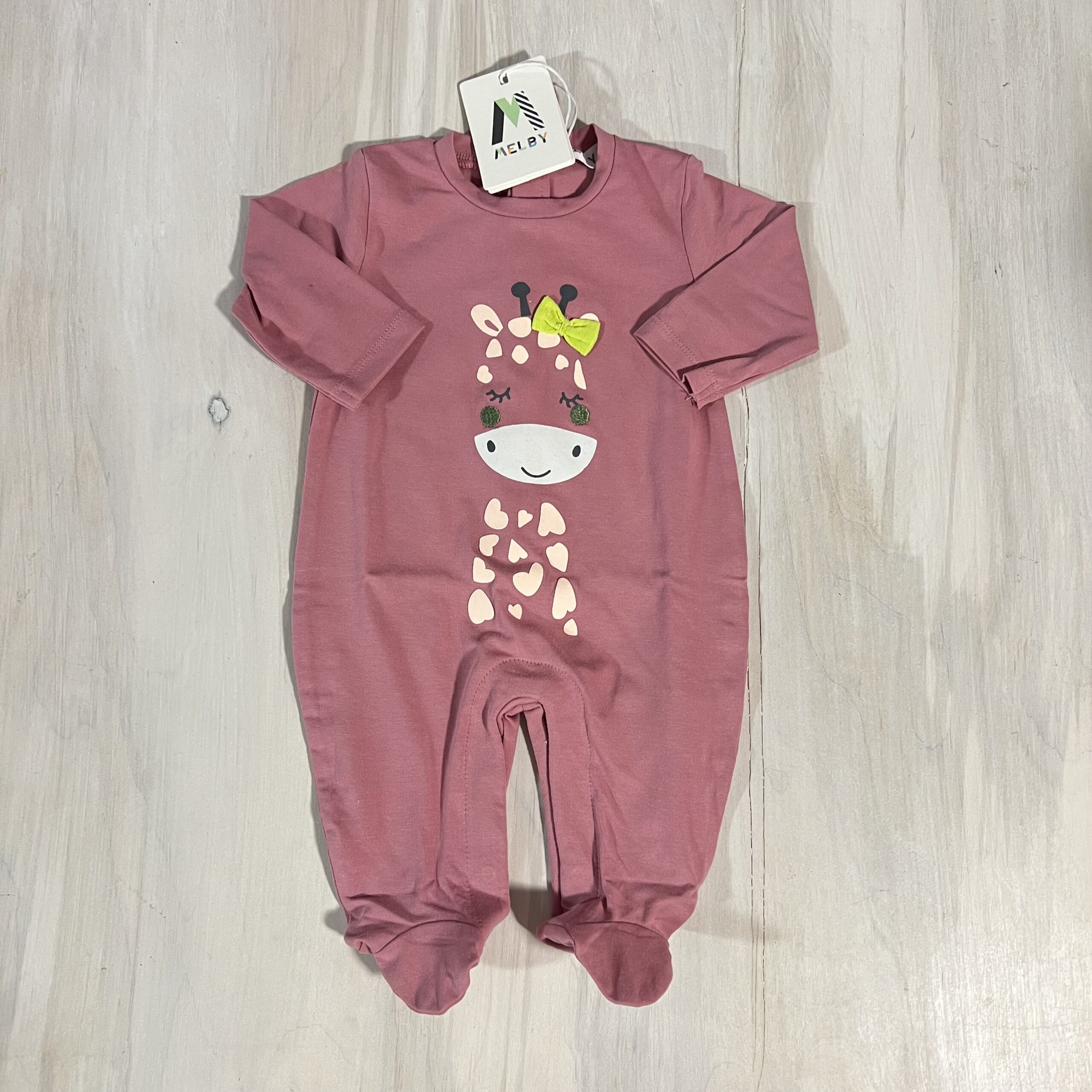 tutina-intera-giraffa-rosa-neonata-melby-cotone-primavera-autunno