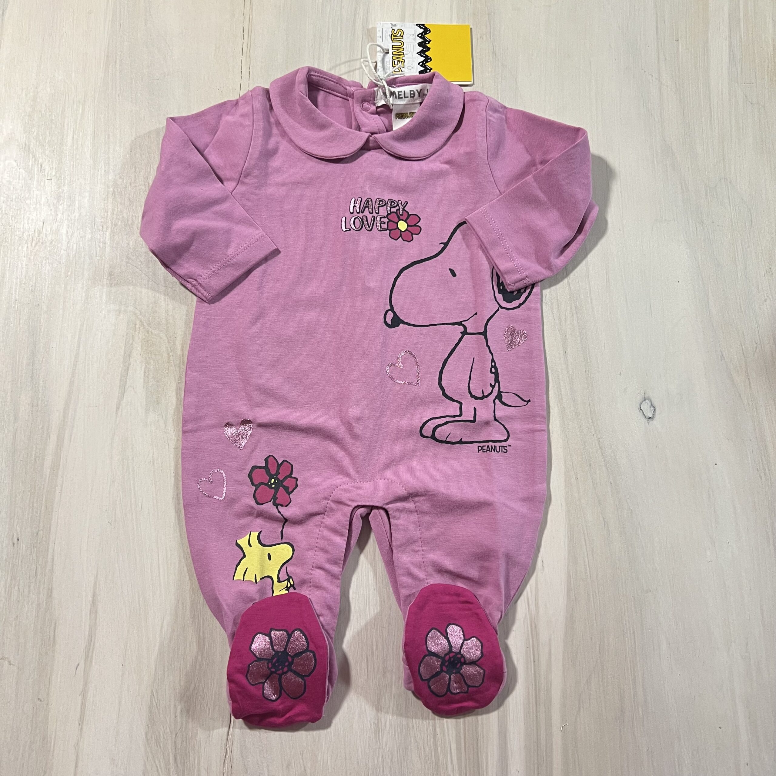 tutina-intera-bimba-neonata-snoopy-malva-peanuts-melby