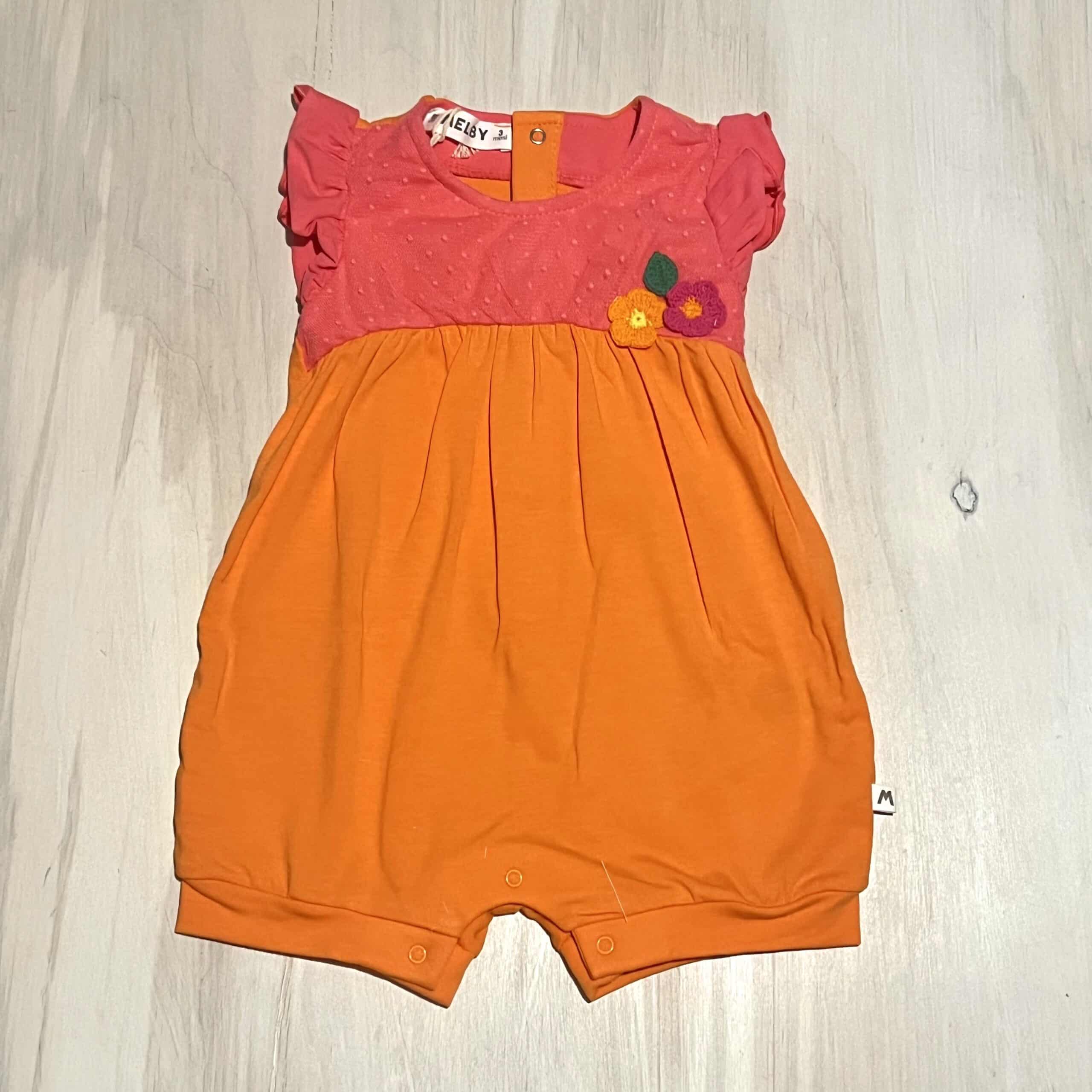 pagliaccetto-arancione-fucsia-fiori-estate-colore-melby
